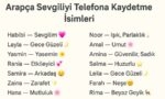 arapça sevgiliyi telefona kaydetme