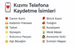 kızımı telefona kaydetme isimleri